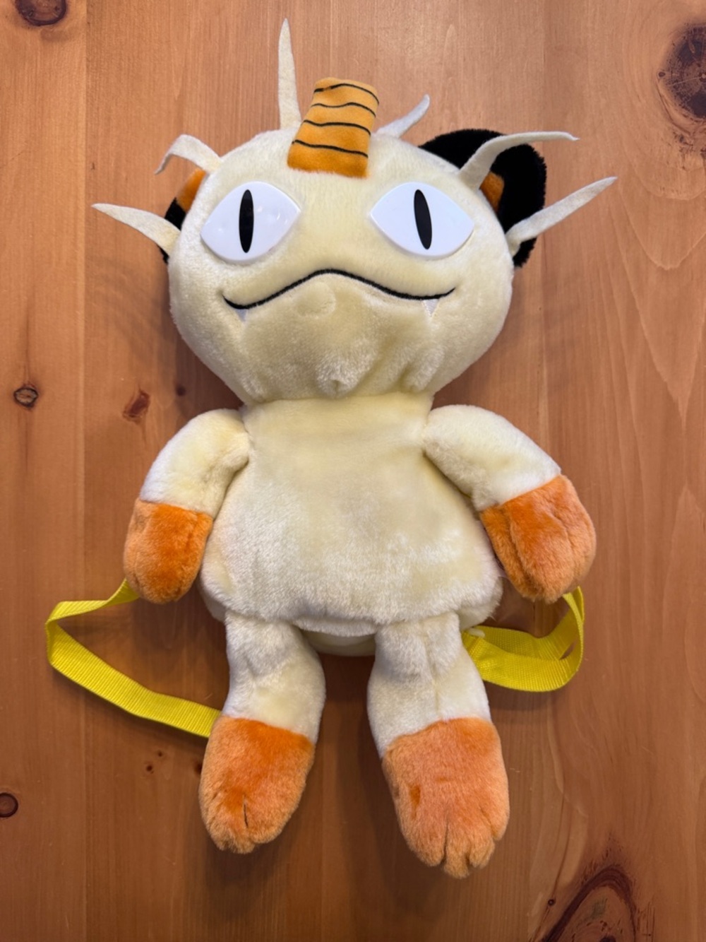 Pokemon Meowth Plush Backpack - Cream, Orange, Yellow